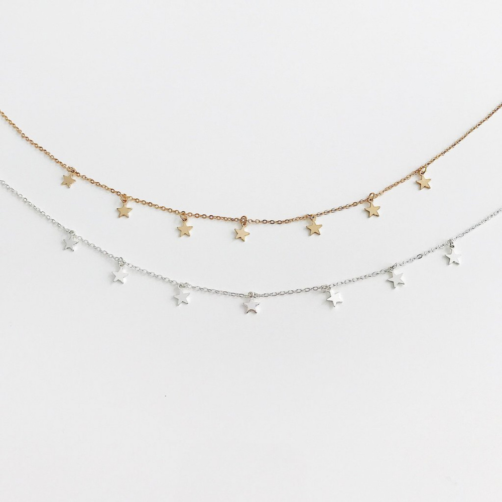 Dainty Star Choker Necklace Gold Silver | 2/$18 - Picture 5 of 6